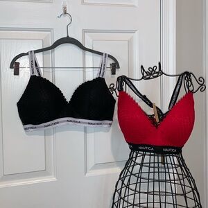 Nautica Set of 2 Black and Red Women’s Bra Size 38C